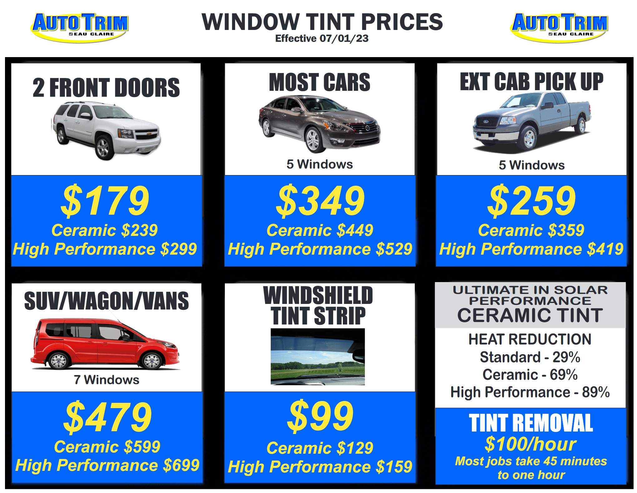 Window Tint Pricing & Costs - EZ Auto Spa